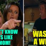 Once Upon a Whine | WAS THAT A WHINE? YOU DON'T KNOW
WHAT IT'S LIKE
TO BE A MOM! | image tagged in housewife vs cat,once upon a time in hollywood,mothers,whining,brad pitt,funny memes | made w/ Imgflip meme maker