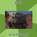 Advice Yoda | yoda in a nutshell | image tagged in memes,advice yoda | made w/ Imgflip meme maker