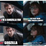 Bar too Low: Godzilla | OH YEAH? NAME THREE GODZILLA MOVIES; I'M A GODZILLA FAN; GODZILLA | image tagged in that's on me | made w/ Imgflip meme maker