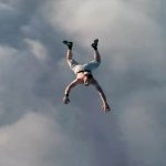 Man falling without a parachute