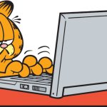 Garfield on computer meme