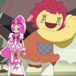 Cure Blossom about to get hit by evil doll (Heartcatch PreCure!)