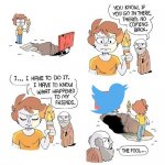 twitter in nutshell | image tagged in shen's descent blank,twitter,memes,funny memes,oh wow are you actually reading these tags,change my mind | made w/ Imgflip meme maker
