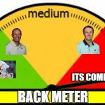 Its coming home back meter | ITS COMING HOME; BACK METER | image tagged in generic meter | made w/ Imgflip meme maker
