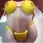 Raw chicken with lemon bikini