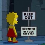 Lisa Simpson Do Not Enter