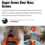 Catholic churches burned down