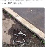 Penguin skeleton in the road