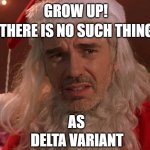 Bad Santa | GROW UP! THERE IS NO SUCH THING; AS; DELTA VARIANT | image tagged in bad santa | made w/ Imgflip meme maker