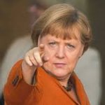 Angela Merkel pointing