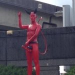 Horny Satan statue