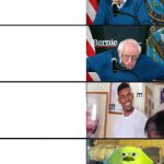 Bernie Sanders Reactions with sully wazowski and confused guy