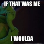 Yeah, OK | IF THAT WAS ME; I WOULDA | image tagged in nervous kermit | made w/ Imgflip meme maker