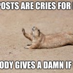 Desperately seeking help | MY POSTS ARE CRIES FOR HELP; NOBODY GIVES A DAMN IF I DIE | image tagged in desperately seeking help,cry for help,suicide,goodbye | made w/ Imgflip meme maker