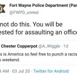 Arrested for assaulting an officer