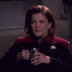 Janeway with Coffee Mug