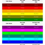 Hex codes colors