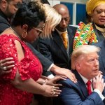 Trump with Black Prayer Warriors meme