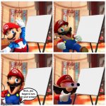 Mario’s plan | Bruh, you forgot to turn on your screen! | image tagged in mario s plan,memes,gru's plan,presentation,funny,smg4 | made w/ Imgflip meme maker