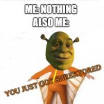 S H R E K T O R | TEACHER: WHAT'S SO FUNNY? ME: NOTHING; ALSO ME: | image tagged in you just got shrektored,you just got vectored,vector,memes,despicable me,why are you reading this | made w/ Imgflip meme maker