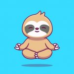 Anime sloth meditating