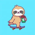 Anime sloth skateboard meme