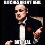 anime bitches | WELL ANIME BITCHES AREN'T REAL; BUT REAL BITCHES ARE REAL | image tagged in mafia don corleone | made w/ Imgflip meme maker