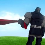 Darkseid pulling Superman cape