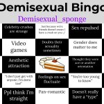 Demisexual Bingo (Enlarged Text) template