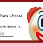 Clown license meme