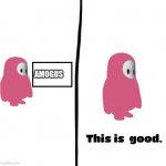 amogus lol part 2 | AMOGUS | image tagged in fall guys this is good | made w/ Imgflip meme maker