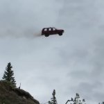 Car drives off of cliff,(improved) GIF Template