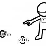 asdfmovie 14 egg | ME; POST MEMES ALL DAY; SLEEP | image tagged in asdfmovie 14 egg | made w/ Imgflip meme maker