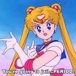 Sailor Moon You're going to jail...PERIOD! meme