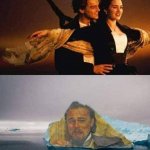 Titanic About To Crash Iceberg.