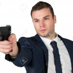 Man pointing gun meme