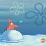 Patrick throwing a snowball