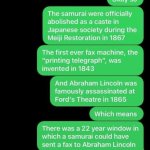 Samurai faxing Lincoln