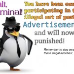 Halt, criminal! You’re caught posting advertisement template