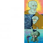 Handsome to ugly squidward 3 panels template