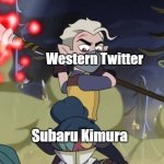 Playing Golf w/ Kiki | Western Twitter; Subaru Kimura | image tagged in playing golf w/ kiki | made w/ Imgflip meme maker