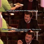 Ron Swanson bacon and eggs