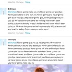 posting rickroll lyrics Blank Template - Imgflip