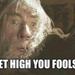 Gandalf Fly You Fools | GET HIGH YOU FOOLS! | image tagged in gandalf fly you fools | made w/ Imgflip meme maker