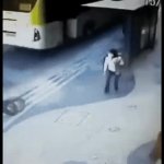 Woman hit by tire GIF Template