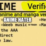 No anime verification