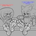 knuckles and sonic feet