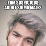 Papa Lxst Is Suspicious About X | I AM SUSPICIOUS ABOUT SIGMA MALES | image tagged in papa lxst is suspicious about x,papalxst,papa lxst,youtubers,singers,musicians | made w/ Imgflip meme maker