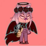 Bridgette (My gacha oc) with a gun