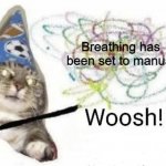 breath in breath out breath in breath out breath in breath out | Breathing has been set to manual | image tagged in woosh you got x | made w/ Imgflip meme maker